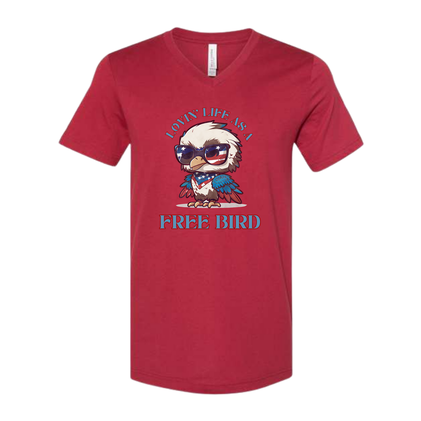 Lovin' Life as a Free Bird - Bella+Canvas - Unisex V-Neck - Assorted Colors