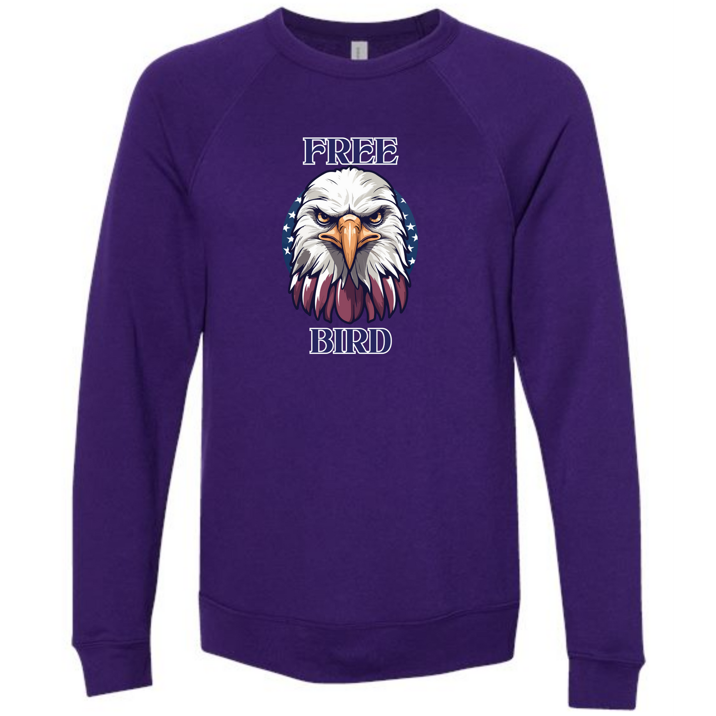Free Bird - Sponge Fleece Raglan Sweatshirt - Blues, Greens, Purple, and Black