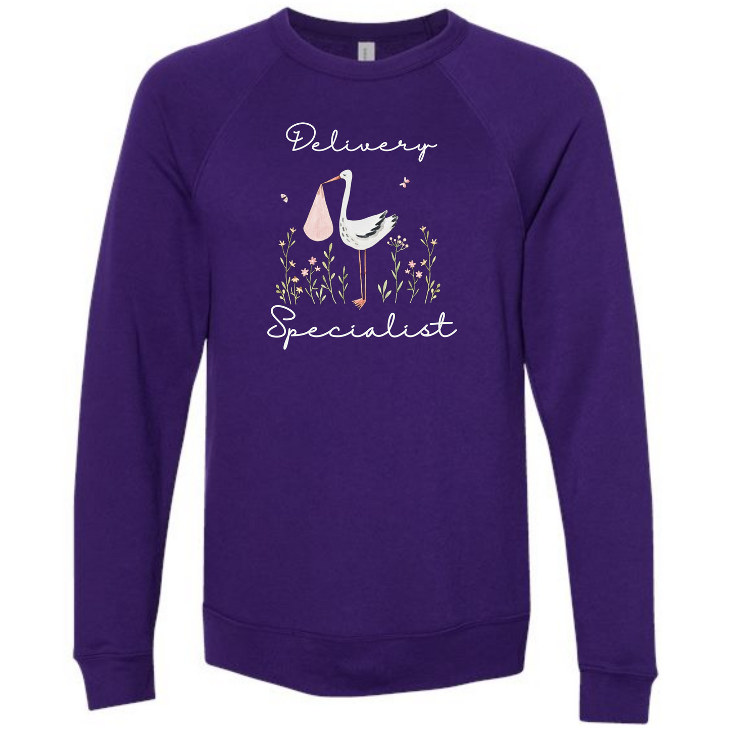 Delivery Specialist - Sponge Fleece Raglan Sweatshirt - Blues, Greens, Purple, and Black