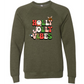 Holly Jolly Vibes - Sponge Fleece Raglan Sweatshirt - Greens, Neutrals
