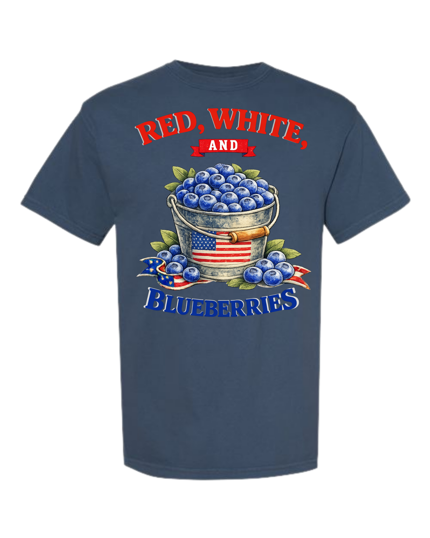 Red, White, And Blueberries - Comfort Colors - Heavyweight Unisex Tee - Blues