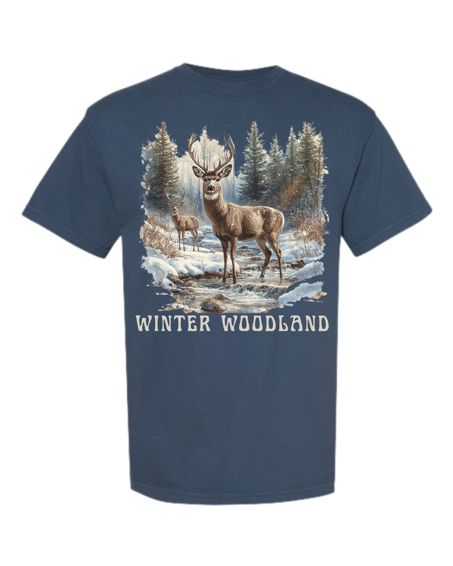 Winter Woodland - Comfort Colors - Heavyweight Unisex Tee - Blues
