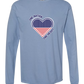 One Nation One Heart - Comfort Colors - Heavyweight Long Sleeve Tee - Blues & Greens