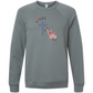 Loves Jesus & America too - Sponge Fleece Raglan Sweatshirt - Blues, Greens, Purple, and Black