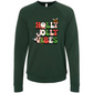 Holly Jolly Vibes - Sponge Fleece Raglan Sweatshirt - Greens, Neutrals