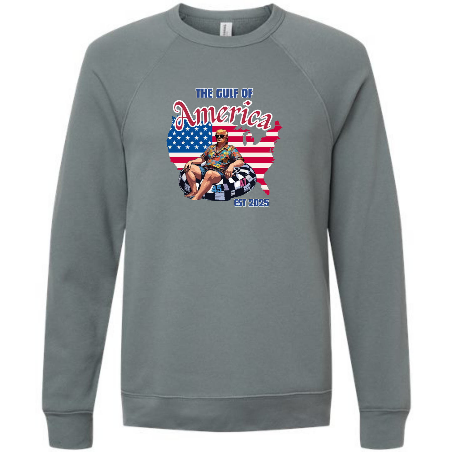 The Gulf of America - Sponge Fleece Raglan Sweatshirt - Blues, Greens, Purple, and Black