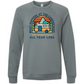 What Happens At The Campground - Sponge Fleece Raglan Sweatshirt - Blues, Greens, Purple, and Black
