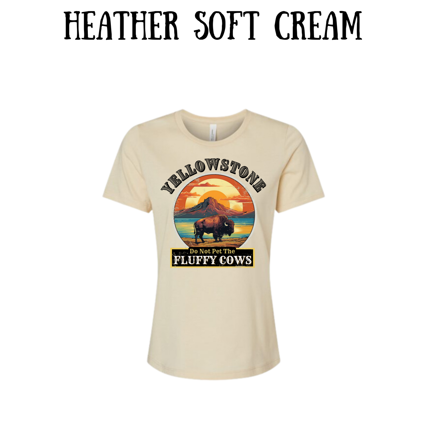 CP - Yellowstone: Fluffy Cows - Women's Relaxed Fit Tee - Neutrals