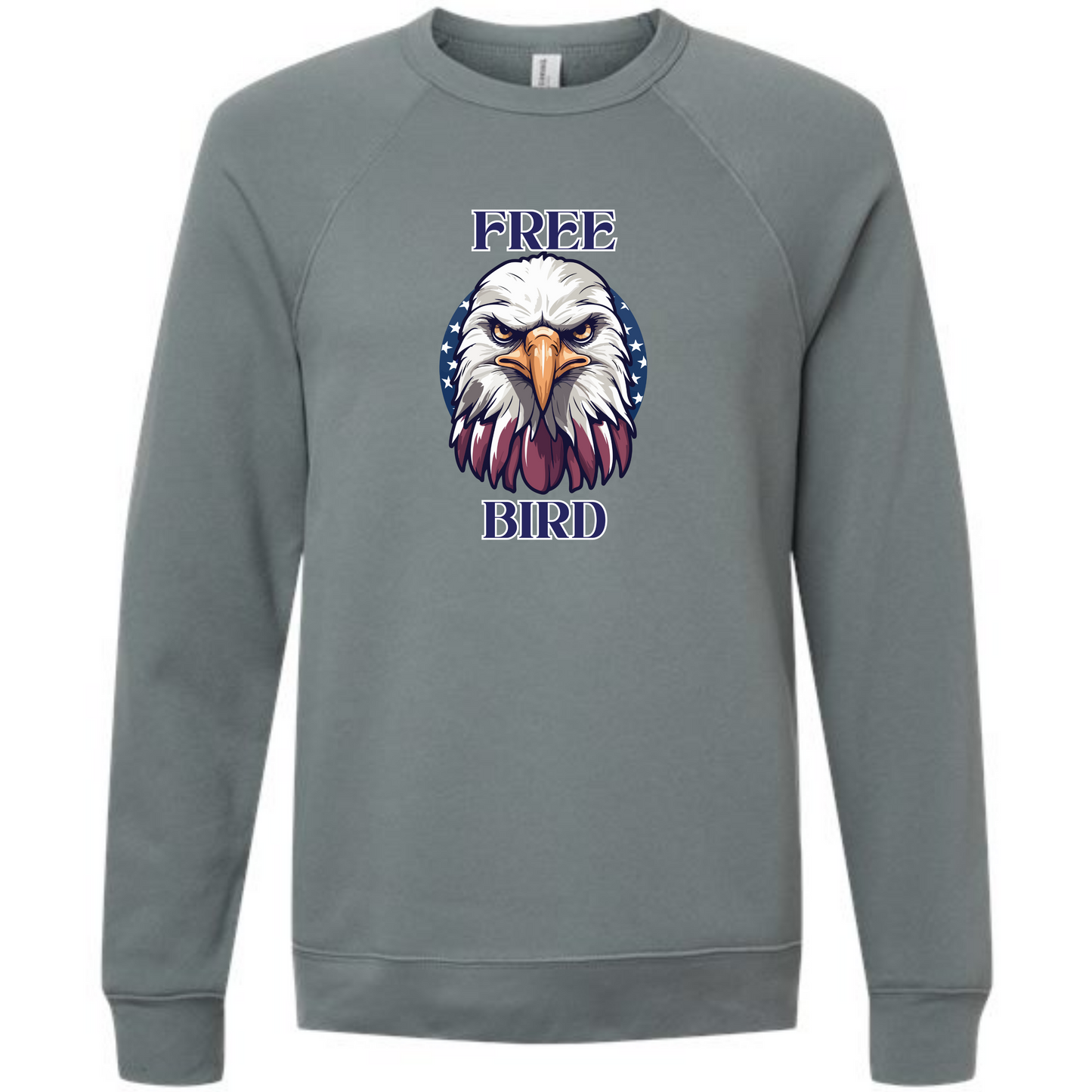 Free Bird - Sponge Fleece Raglan Sweatshirt - Blues, Greens, Purple, and Black