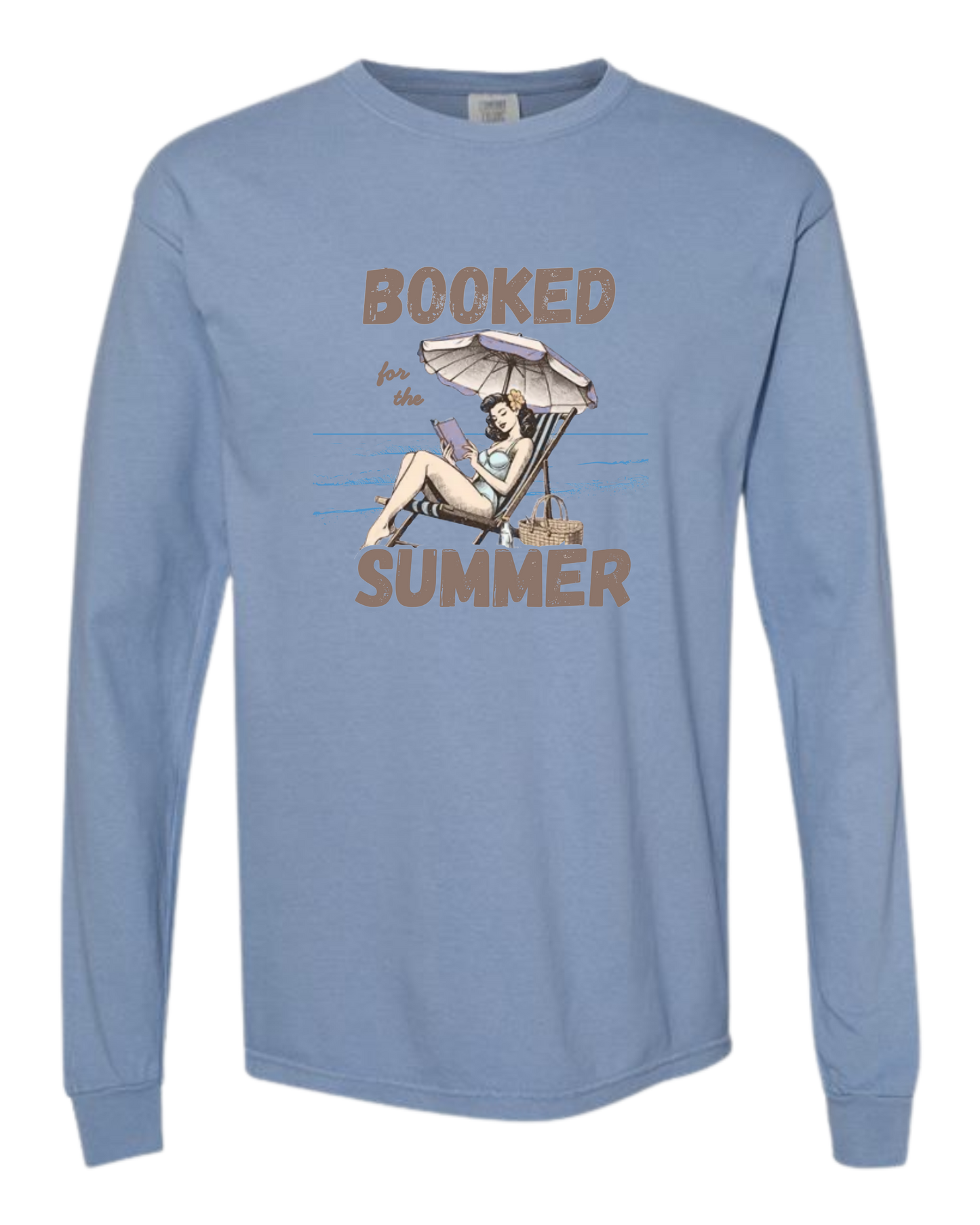 Booked for the Summer - Comfort Colors - Heavyweight Long Sleeve Tee - Blues & Greens