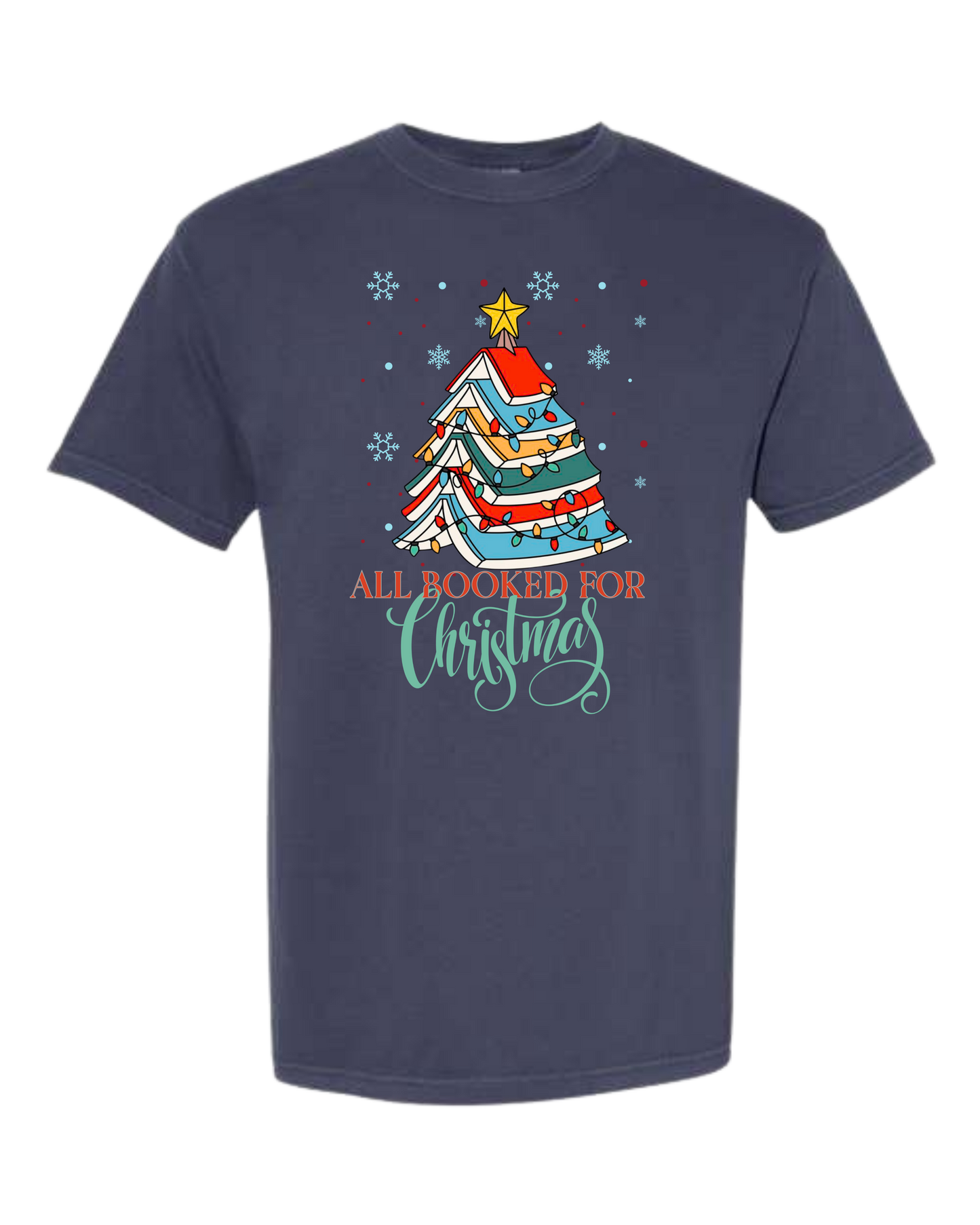 All Booked For Christmas - Comfort Colors - Heavyweight Unisex Tee - Blues