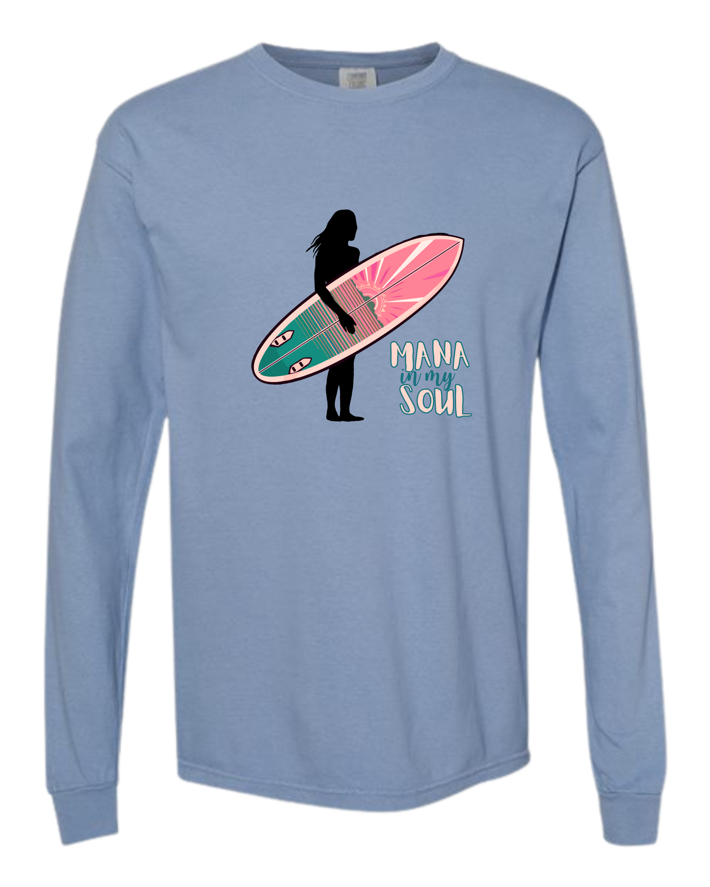 Mana in My Soul - Comfort Colors - Heavyweight Long Sleeve Tee - Blues & Greens