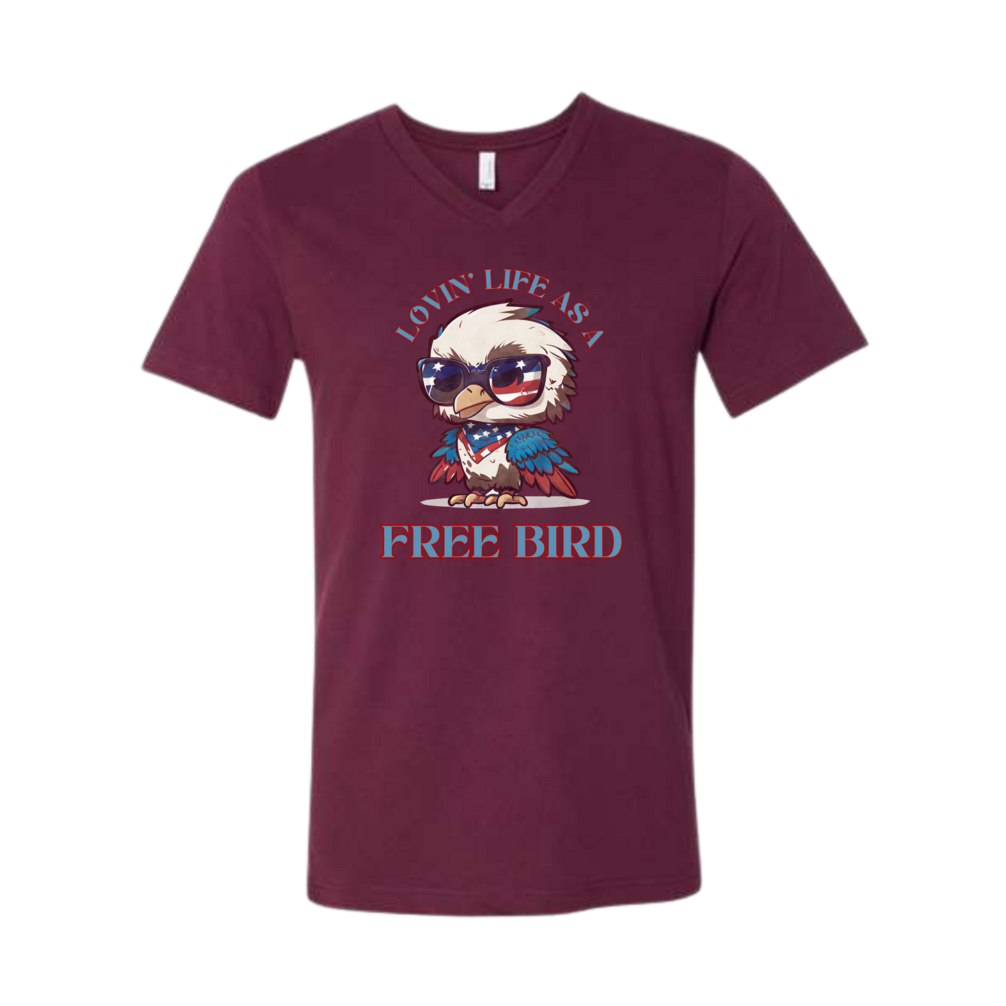 Lovin' Life as a Free Bird - Bella+Canvas - Unisex V-Neck - Assorted Colors