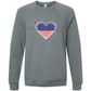 One Nation One Heart - Sponge Fleece Raglan Sweatshirt - Blues, Greens, Purple, and Black