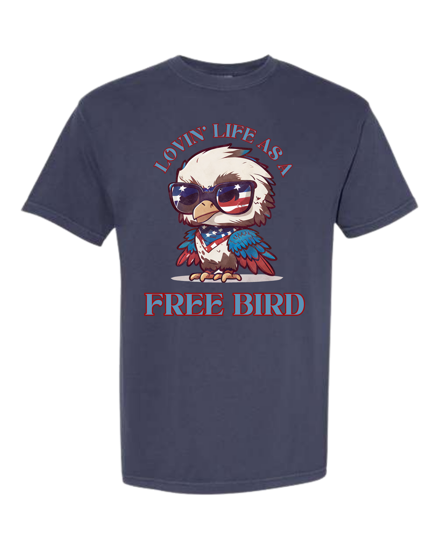 Lovin' Life as a Free Bird - Comfort Colors - Heavyweight Unisex Tee - Blues