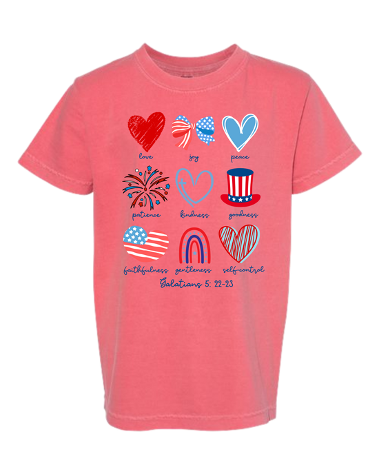 Galatians 5 - Patriotic - Comfort Colors - Heavyweight Youth Tee - Assorted Colors
