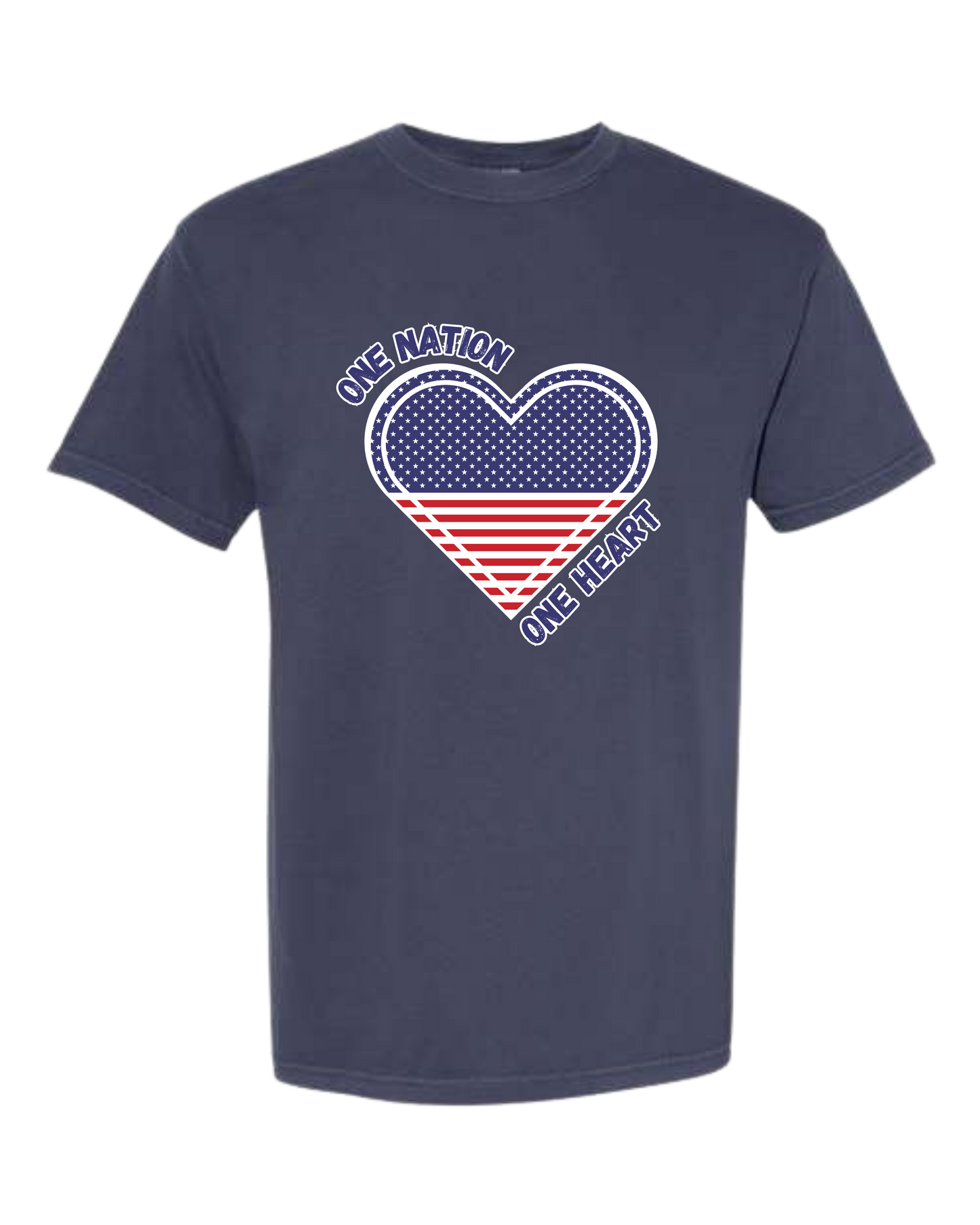 One Nation One Heart - Comfort Colors - Heavyweight Unisex Tee - Blues
