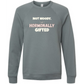 Not Moody. (just) Hormonally Gifted - Sponge Fleece Raglan Sweatshirt - Blues, Greens, Purple, and Black
