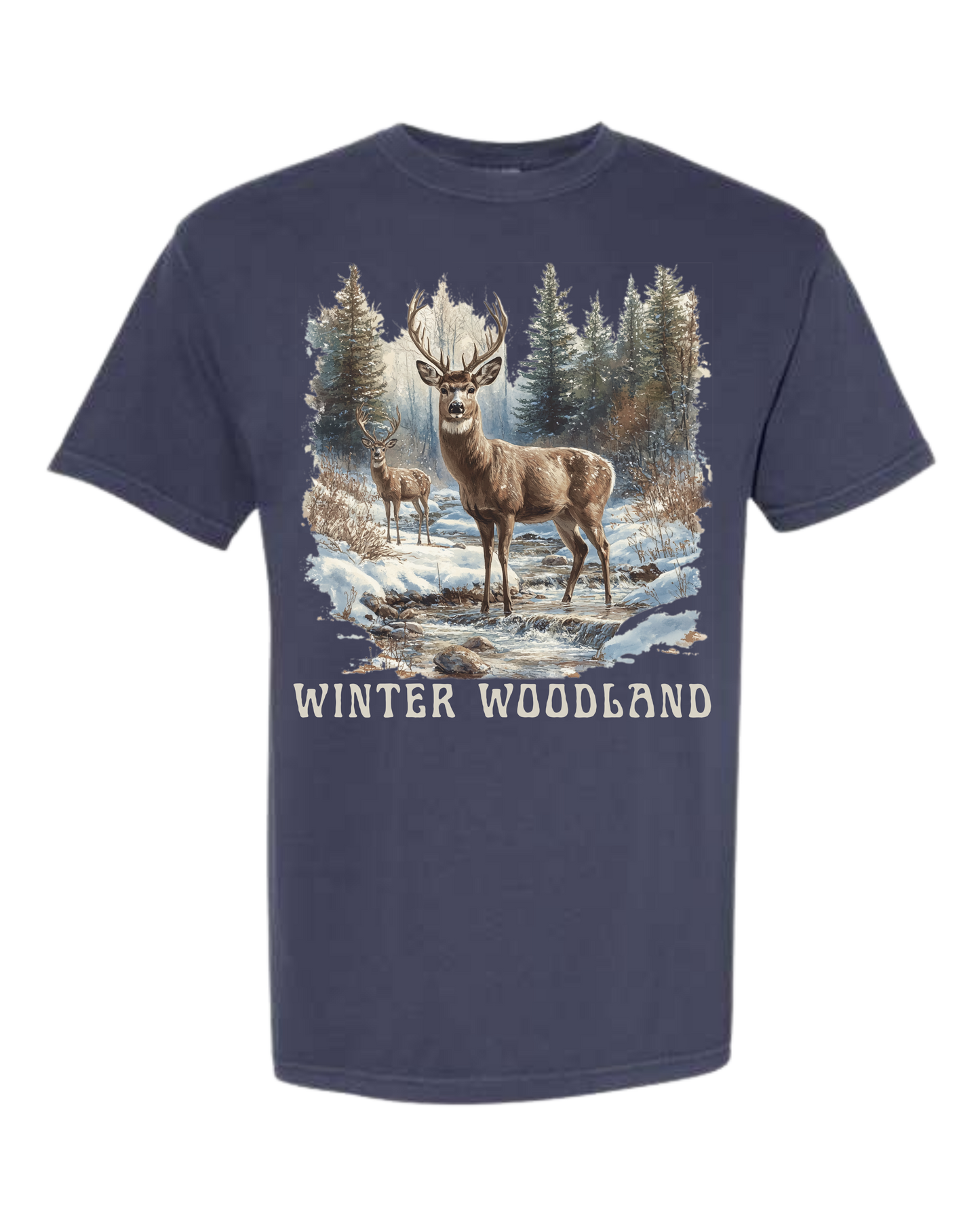 Winter Woodland - Comfort Colors - Heavyweight Unisex Tee - Blues