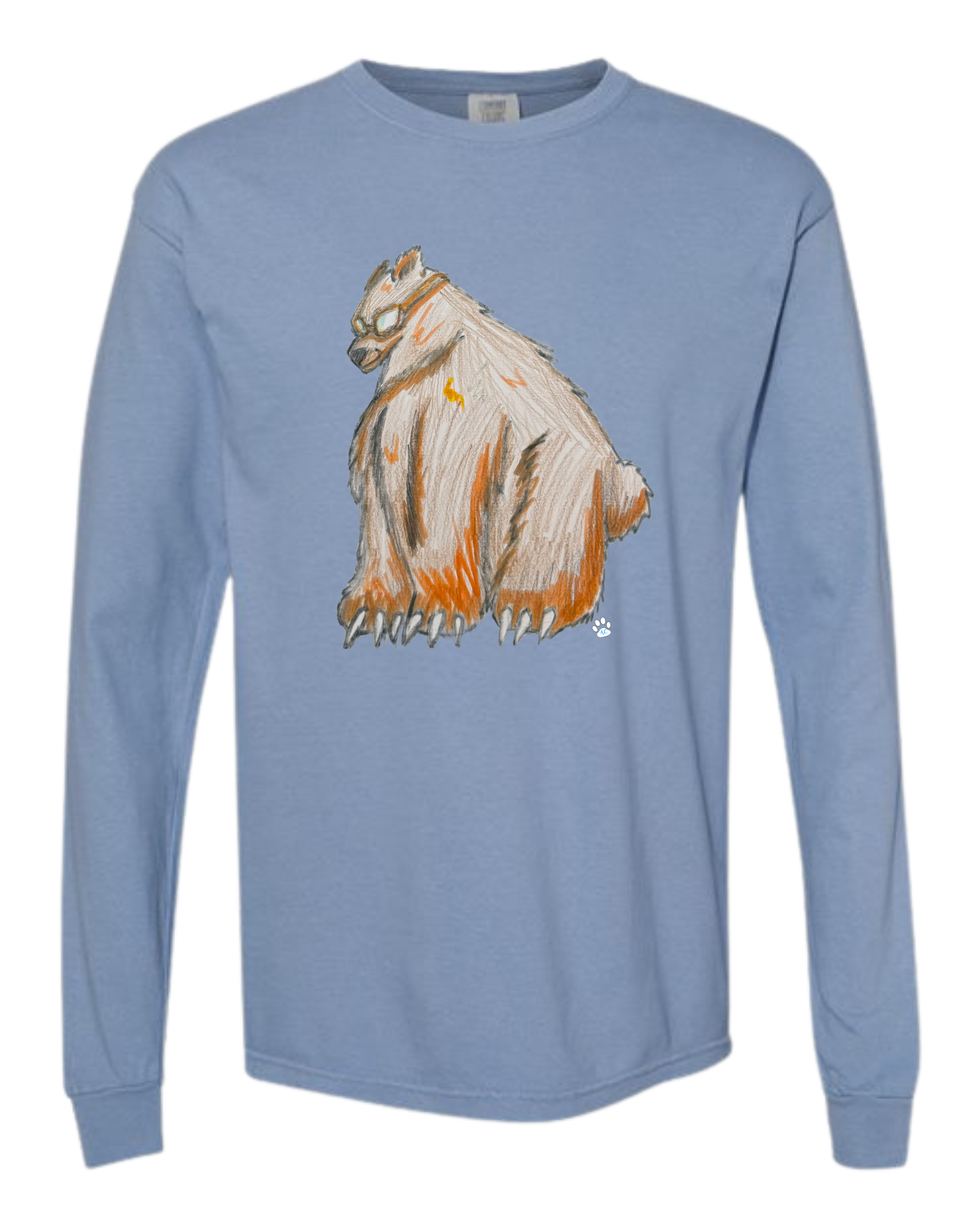 Muscle Bear - Comfort Colors - Heavyweight Long Sleeve Tee - Blues & Greens