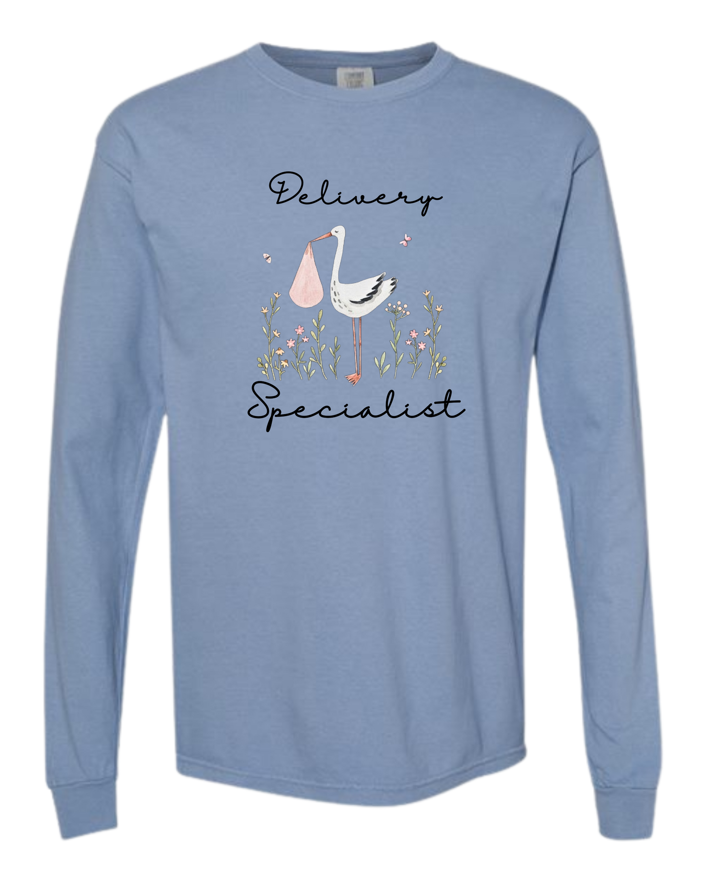 Delivery Specialist - Comfort Colors - Heavyweight Long Sleeve Tee - Blues & Greens