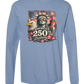 America's 250th Birthday - Comfort Colors - Heavyweight Long Sleeve Tee - Blues & Greens