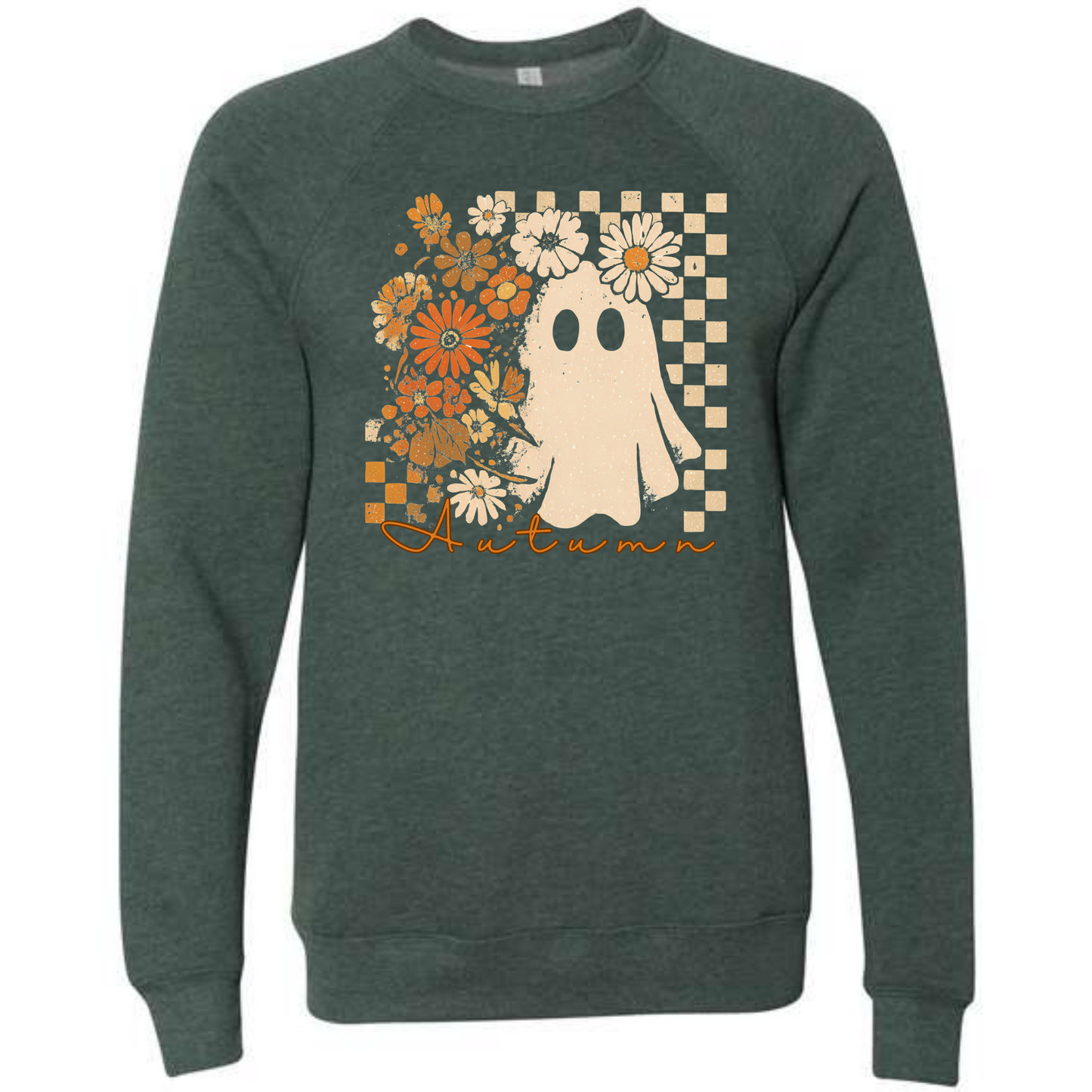 Autumn Ghost - Sponge Fleece Raglan Sweatshirt - Greens, Neutrals