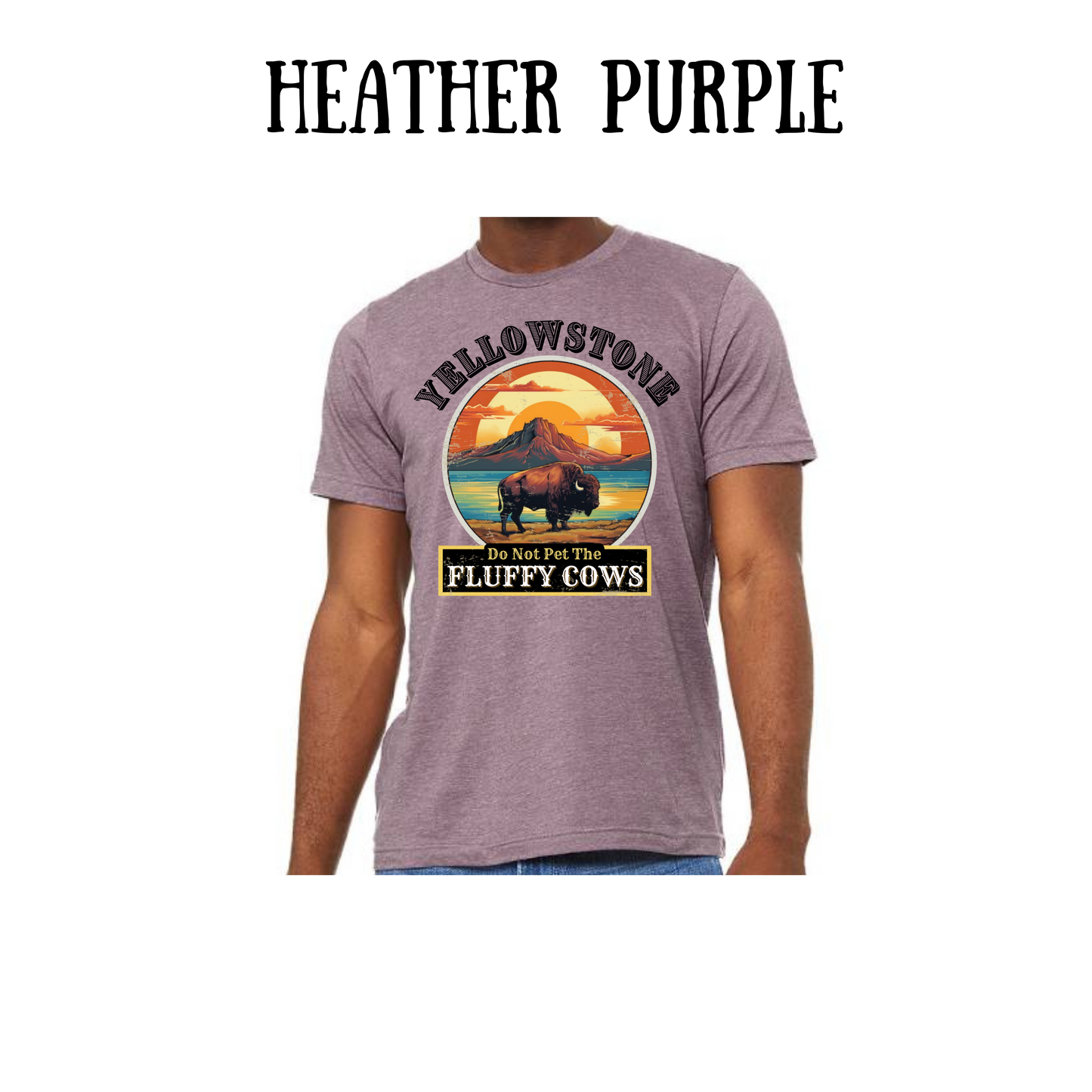 CP - Yellowstone: Fluffy Cows - Unisex Tee - Pinks, Purples, Neutrals