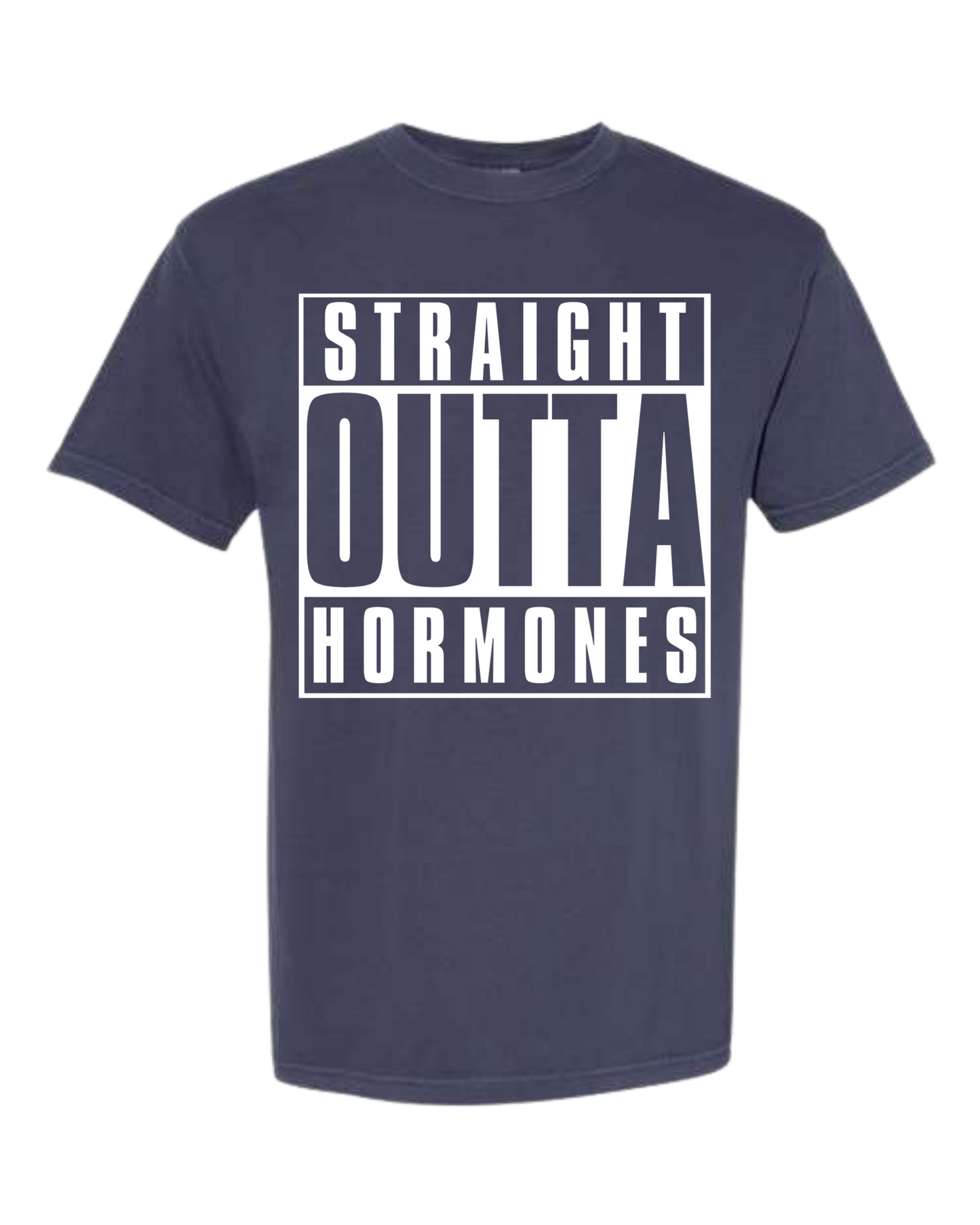 Straight Outta Hormones - Comfort Colors - Heavyweight Unisex Tee - Blues
