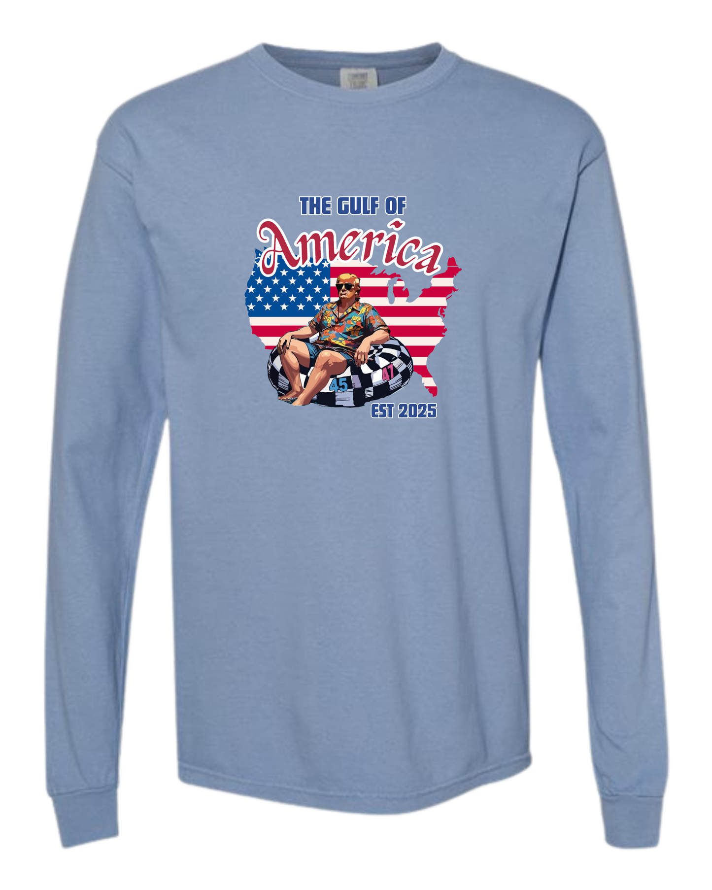 The Gulf of America - Comfort Colors - Heavyweight Long Sleeve Tee - Blues & Greens