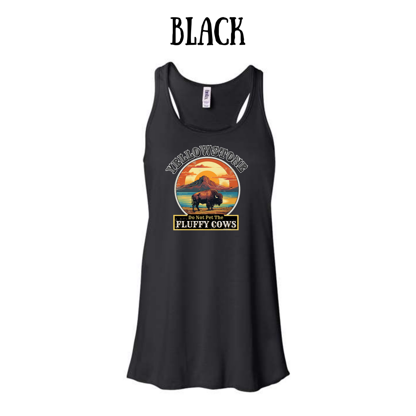 CP - Yellowstone: Fluffy Cows - Women's flowy racerback Tank