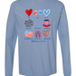 Galatians 5 - Patriotic - Comfort Colors - Heavyweight Long Sleeve Tee - Blues & Greens