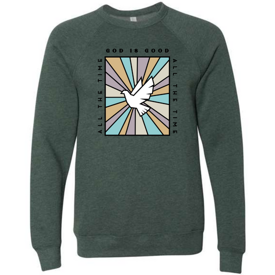 God is Good - Sponge Fleece Raglan Sweatshirt - Greens, Neutrals