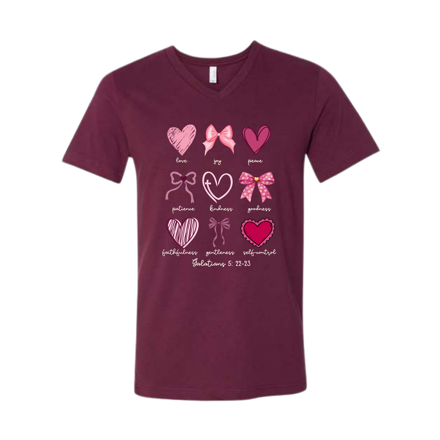 Galatians 5 - Valentines - Bella+Canvas - Unisex V-Neck - Assorted Colors