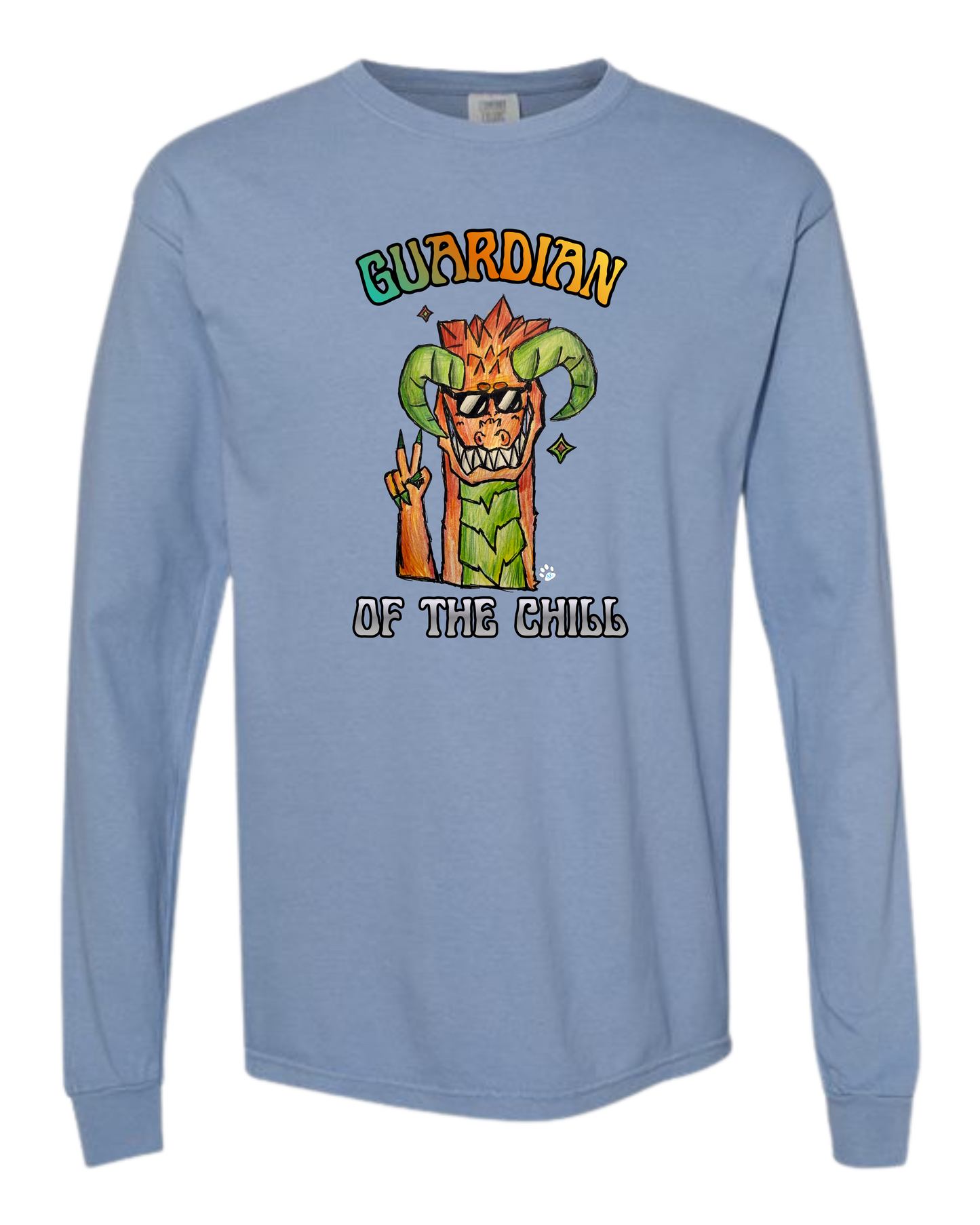Guardian of The Chill - Comfort Colors - Heavyweight Long Sleeve Tee - Blues & Greens