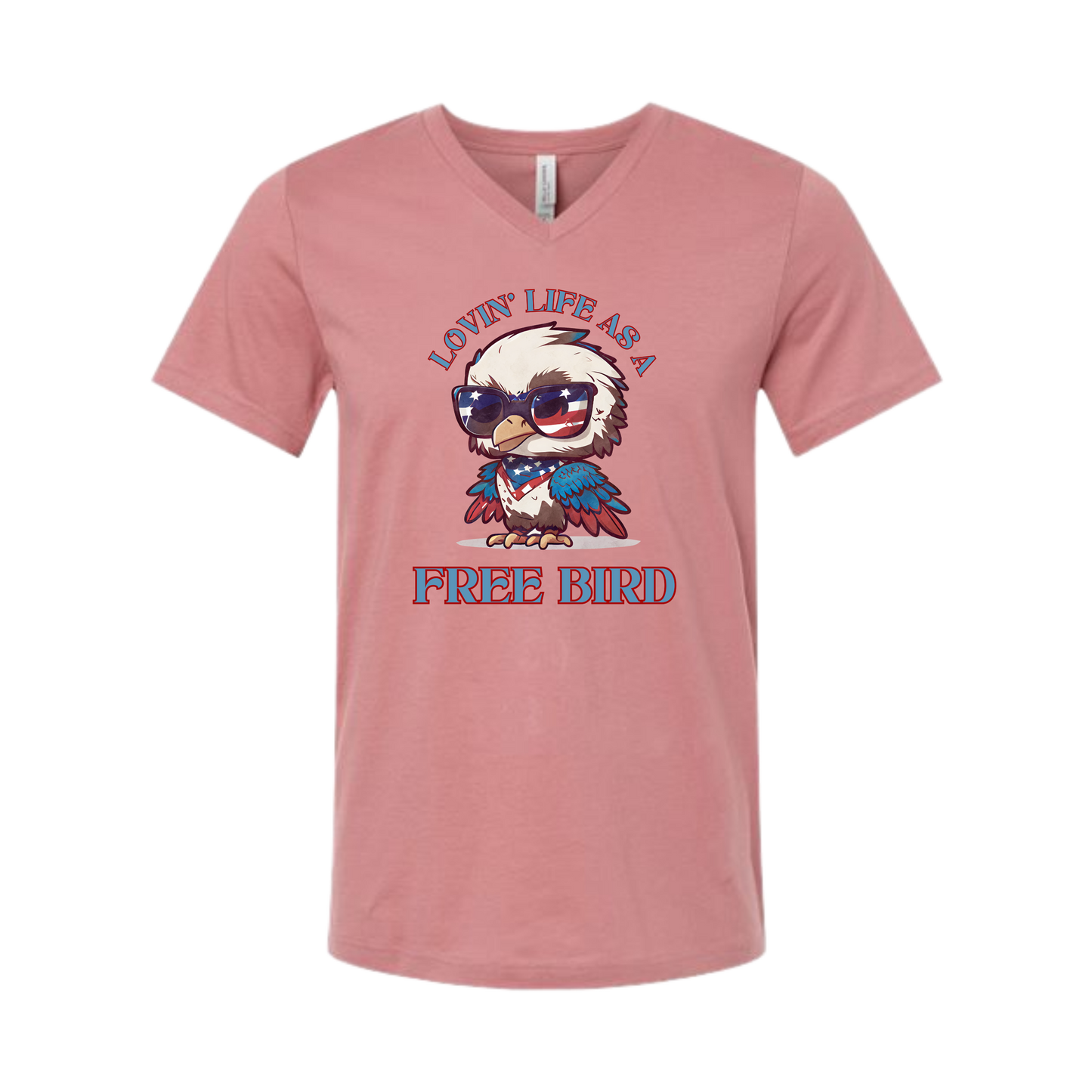 Lovin' Life as a Free Bird - Bella+Canvas - Unisex V-Neck - Assorted Colors
