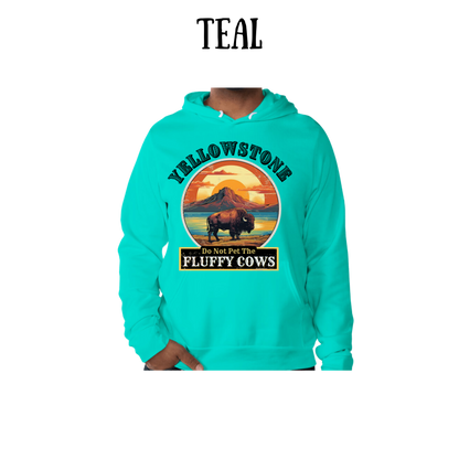 CP - Yellowstone: Fluffy Cows - Sponge Fleece Hoodie - Greens, Neutrals