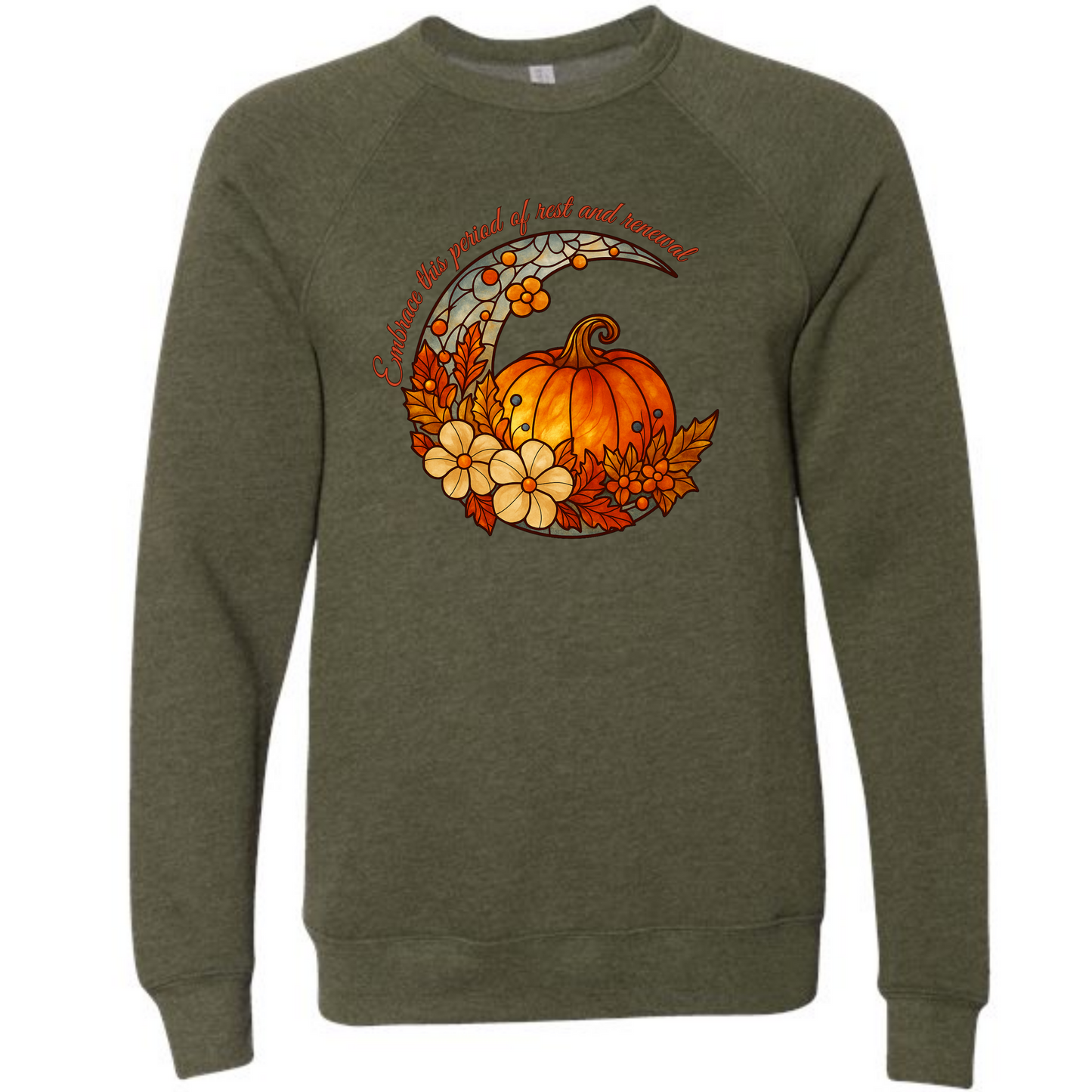 Rest and Renewal - Sponge Fleece Raglan Sweatshirt - Greens, Neutrals