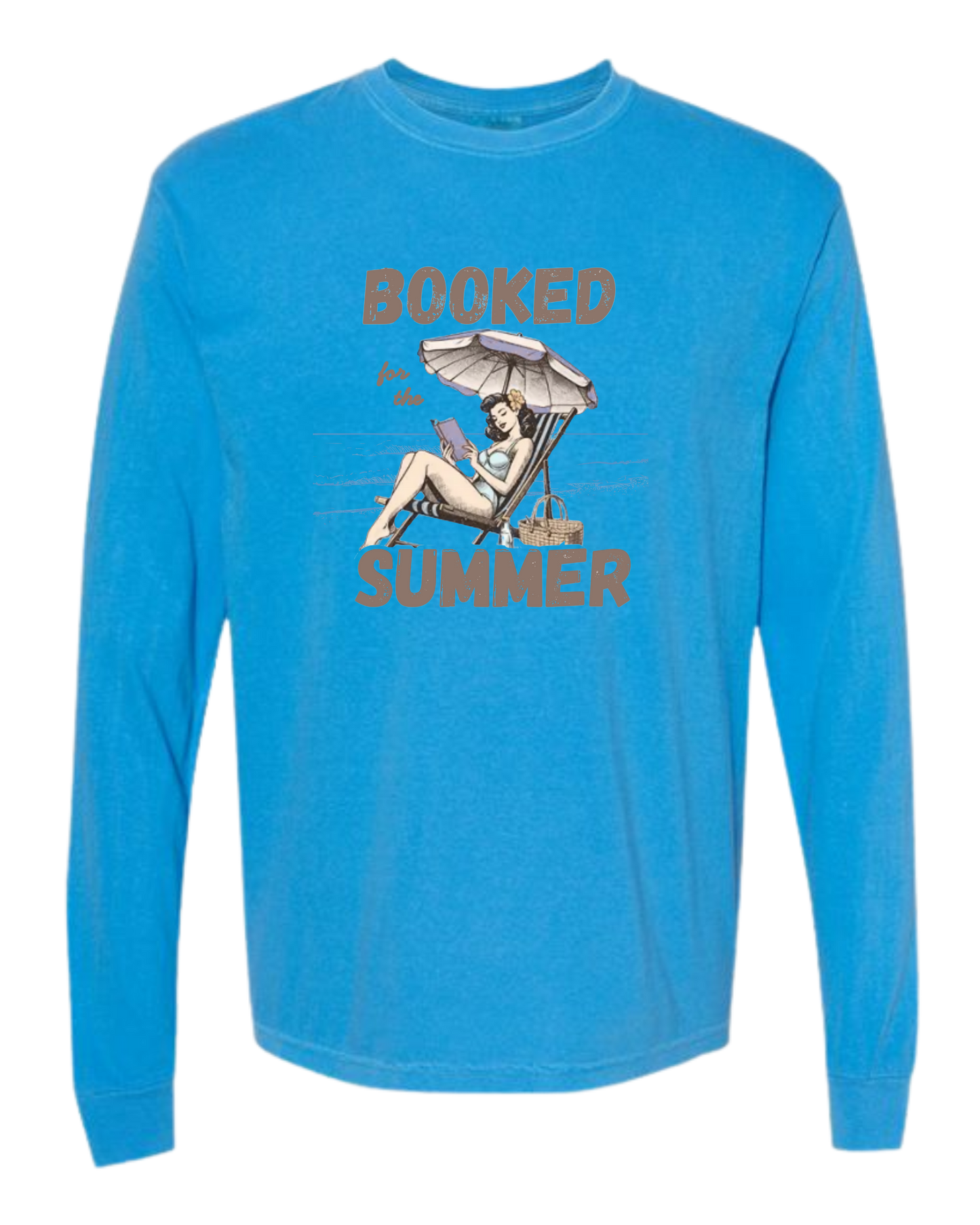 Booked for the Summer - Comfort Colors - Heavyweight Long Sleeve Tee - Blues & Greens