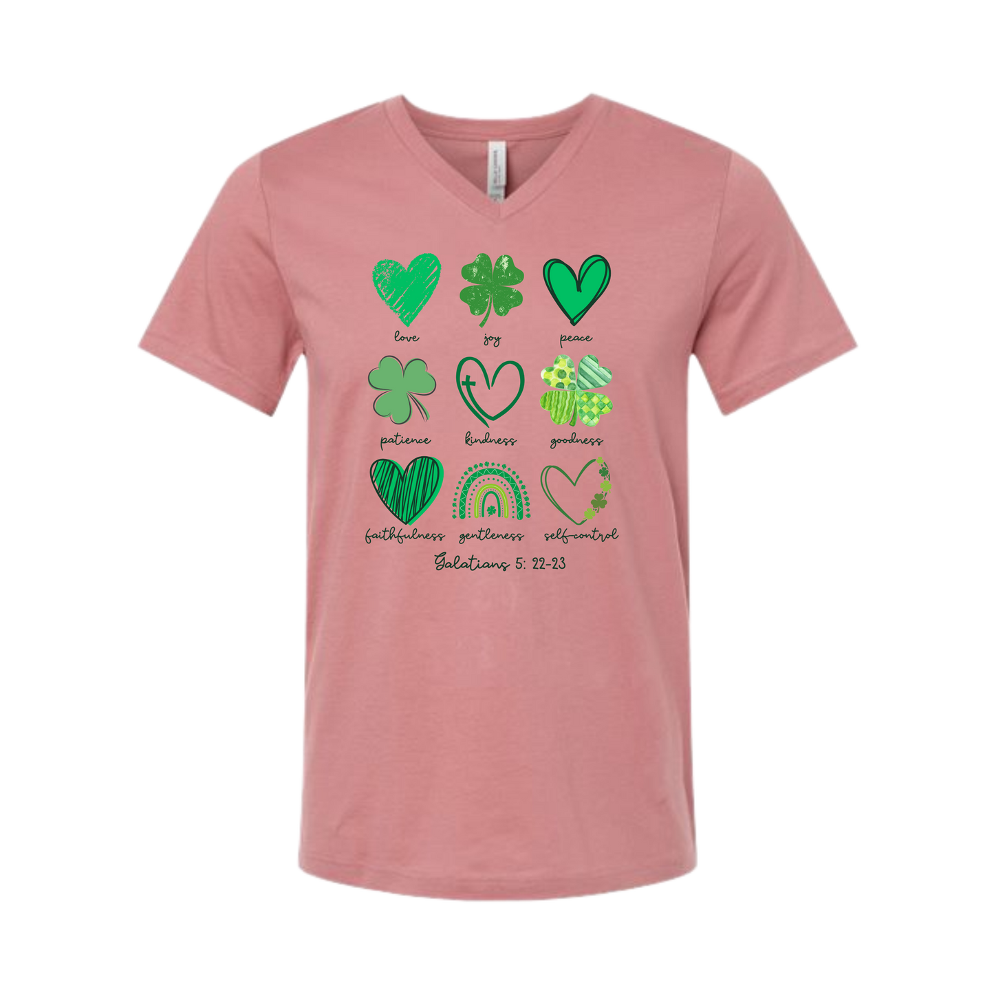 Galatians 5 - St Patrick's Day - Bella+Canvas - Unisex V-Neck - Assorted Colors