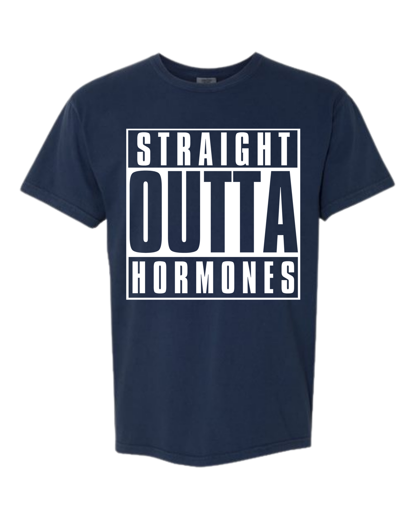 Straight Outta Hormones - Comfort Colors - Heavyweight Unisex Tee - Blues