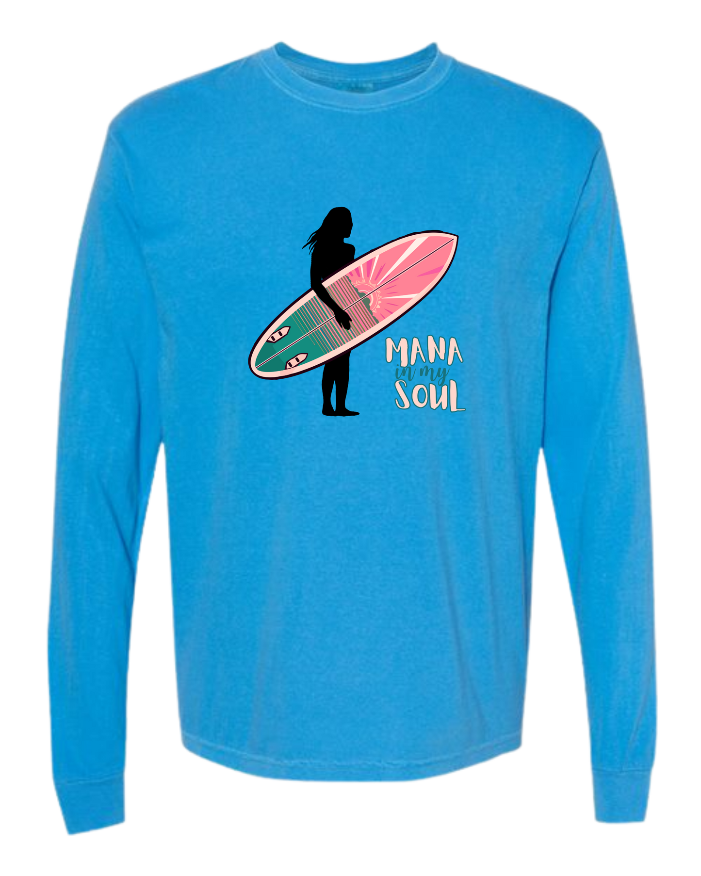 Mana in My Soul - Comfort Colors - Heavyweight Long Sleeve Tee - Blues & Greens
