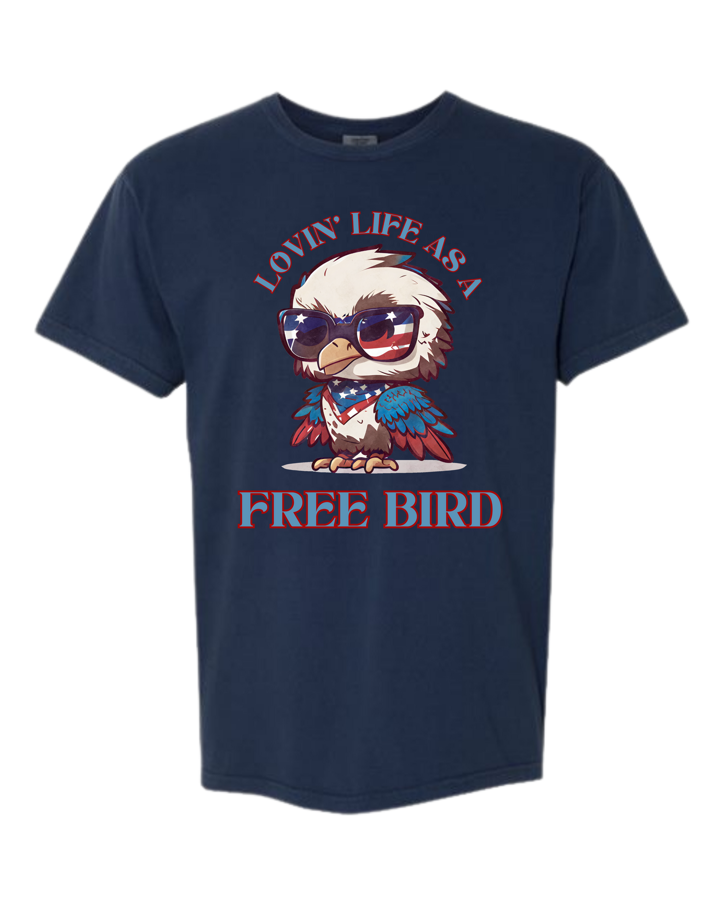 Lovin' Life as a Free Bird - Comfort Colors - Heavyweight Unisex Tee - Blues