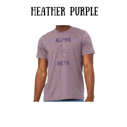 beta to alpha - unisex tee - pinks, purples, neutrals