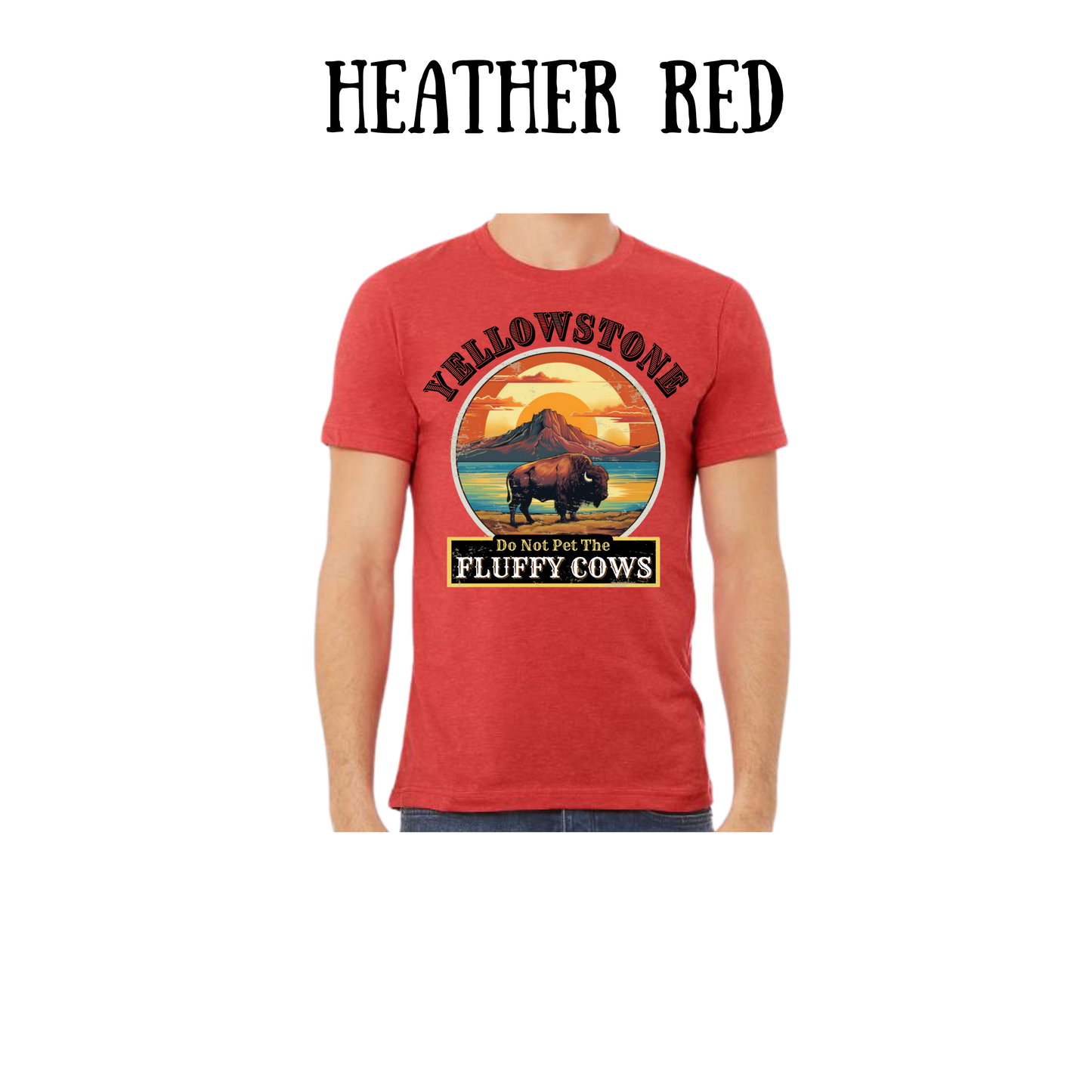 CP - Yellowstone: Fluffy Cows - Unisex Tee - Yellows, Oranges, Reds