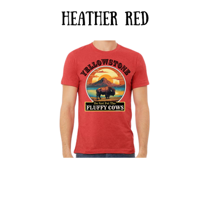 CP - Yellowstone: Fluffy Cows - Unisex Tee - Yellows, Oranges, Reds