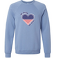 One Nation One Heart - Sponge Fleece Raglan Sweatshirt - Blues, Greens, Purple, and Black