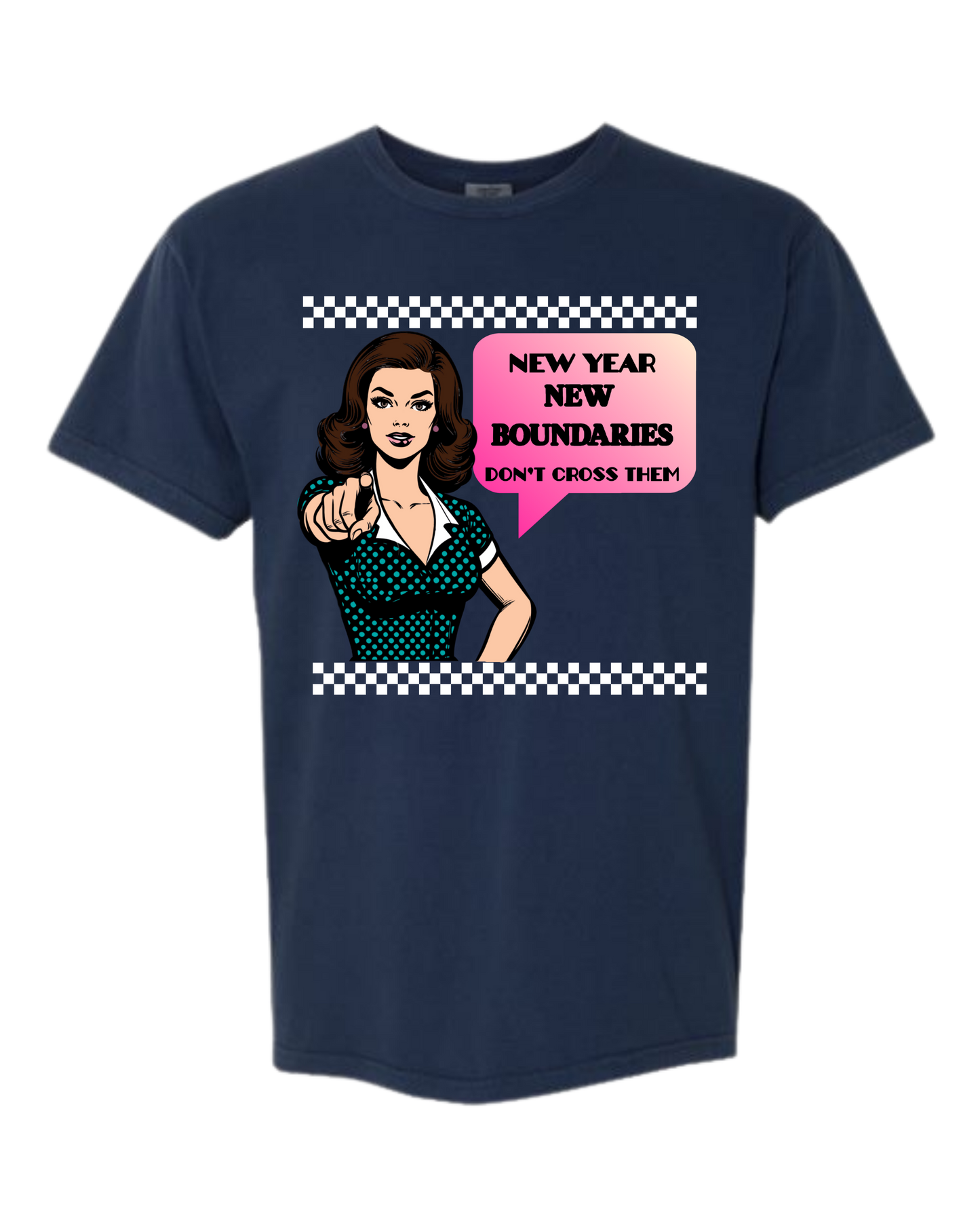 New Year New Boundaries - Comfort Colors - Heavyweight Unisex Tee - Blues