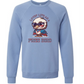 Lovin' Life as a Free Bird - Sponge Fleece Raglan Sweatshirt - Blues, Greens, Purple, and Black