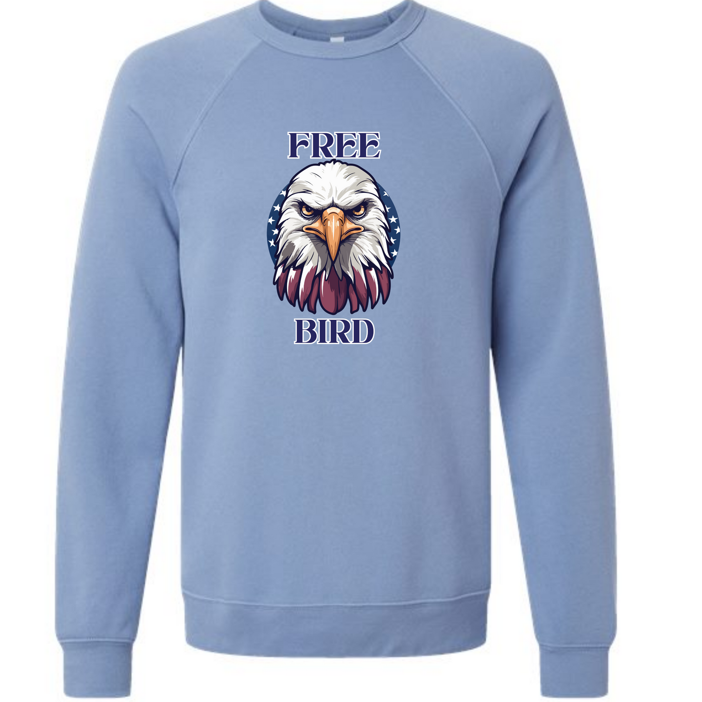 Free Bird - Sponge Fleece Raglan Sweatshirt - Blues, Greens, Purple, and Black